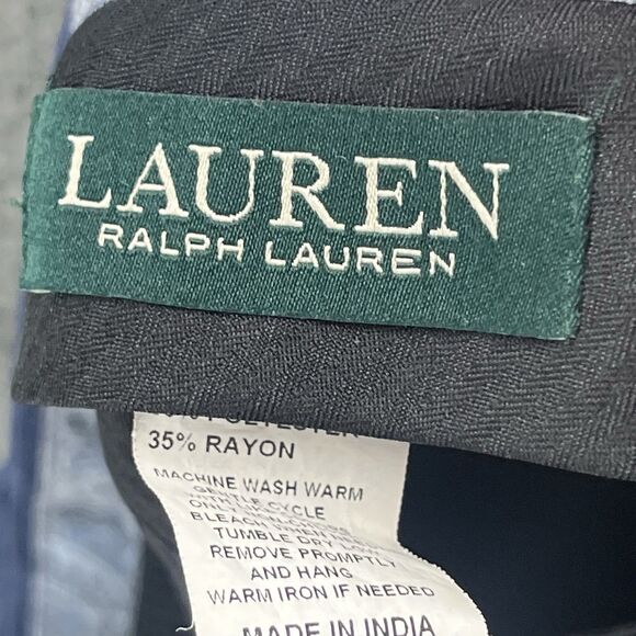 Lauren Ralph Lauren Men’s Navy Blue Flat Front Dress Pants Size 42x30 Polyester - Picture 6 of 6